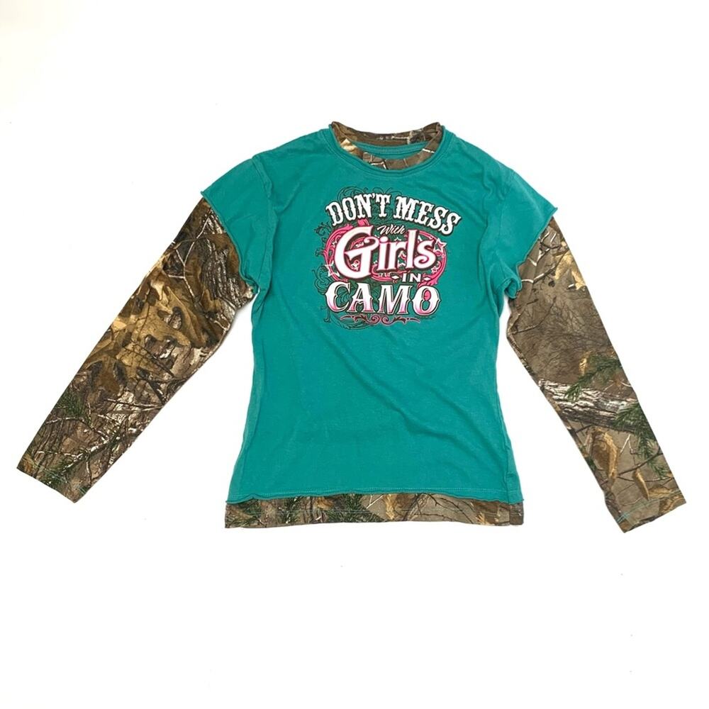 Camo Long Sleeve Graphic Top